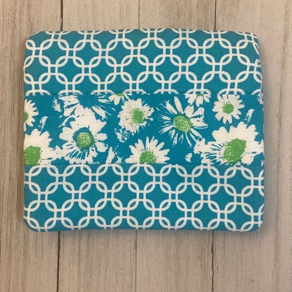 ? Handmade Lovely Blue Green Cloth Wallet Cardholders Zip Pocket Snap Closure